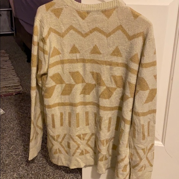Tribal tan/gold cardigan sweater - Picture 3 of 3